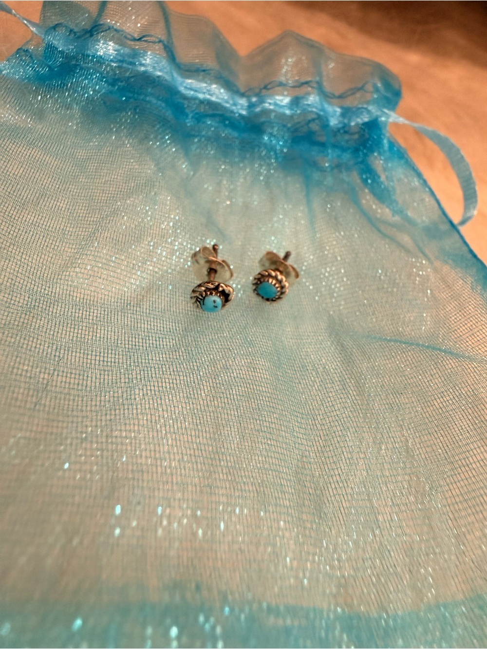 Mini Sterling Silver Turquoise Stud Earrings